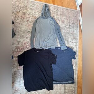Nike & Fabletics Athletic Tee Bundle - Gray, Navy, Black